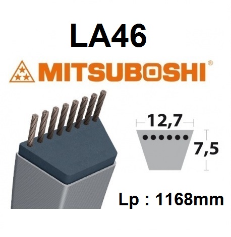 Courroie Trapézoïdale Lisse LA46 – 1180 Mm – Compatible OREC HR661A, PILOTE 88, LAZER & STAFOR